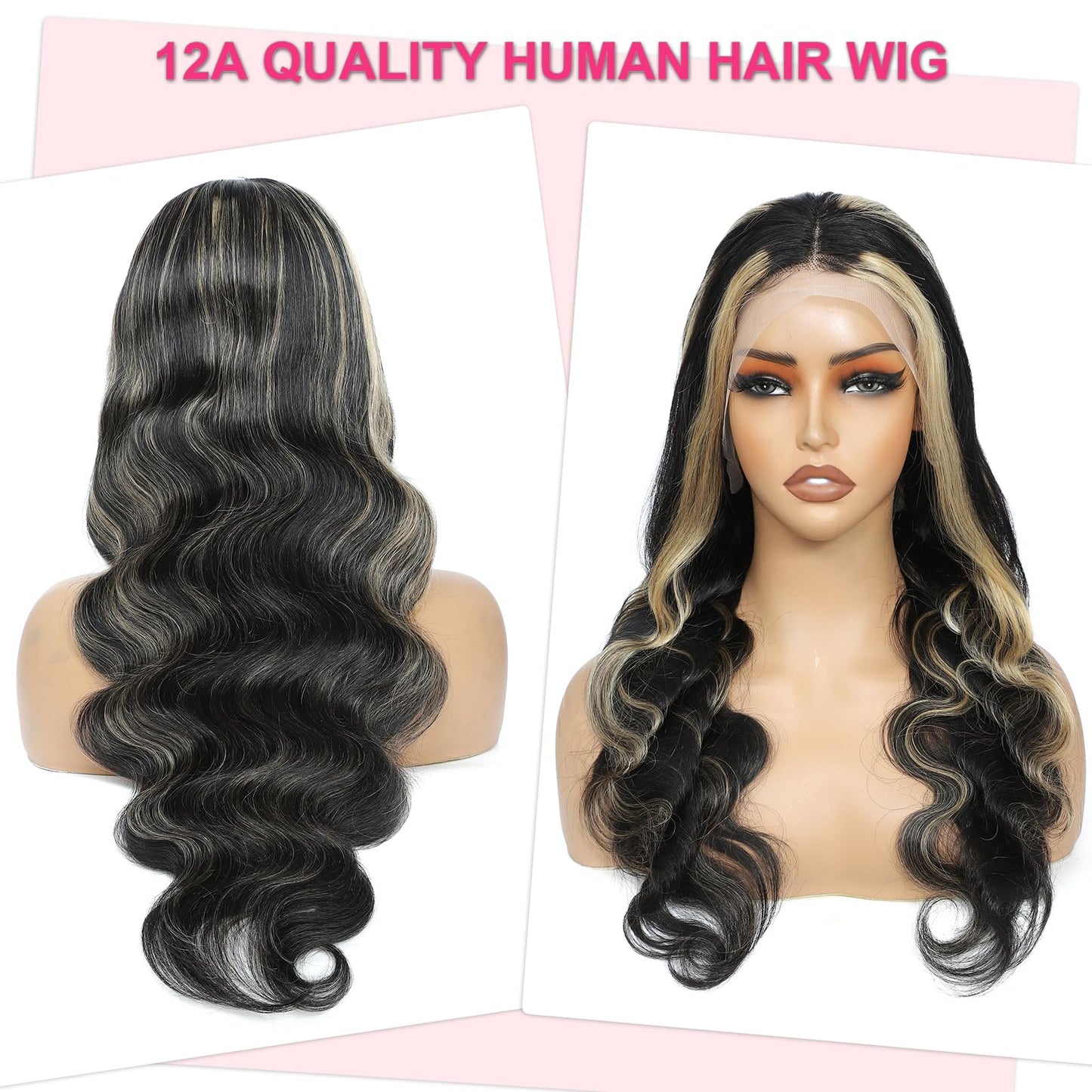 Kephare FB/27 Highlight Balayage Wig Human Hair 13x4 HD Lace Front Wigs Body Wave 1B/27 Ash Blonde Omber Glueless Wig Pre Plucke