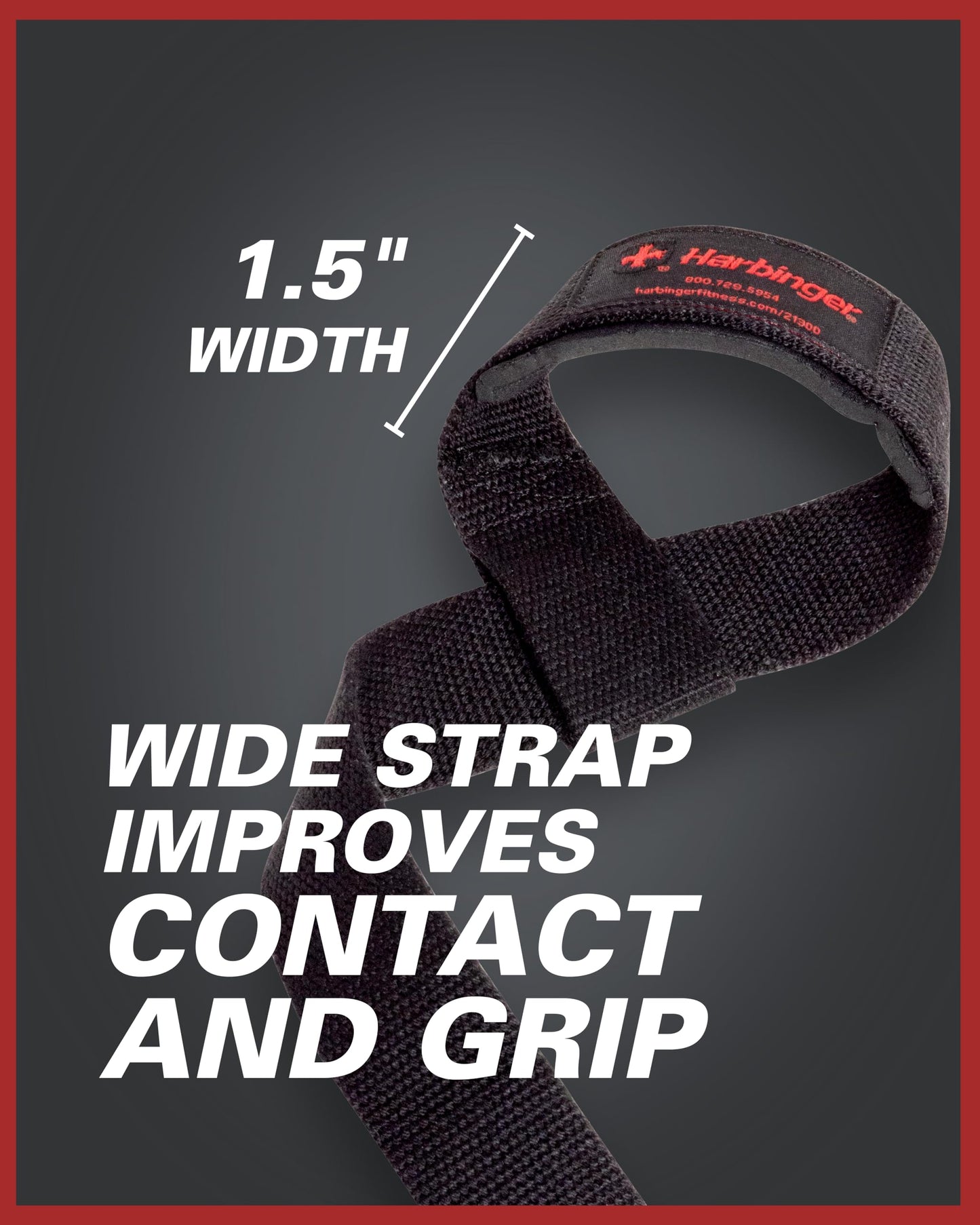 Harbinger 21.5" Padded Cotton Weight Lifting Straps with NeoTek Cushioned Wrist (Pair), Flag