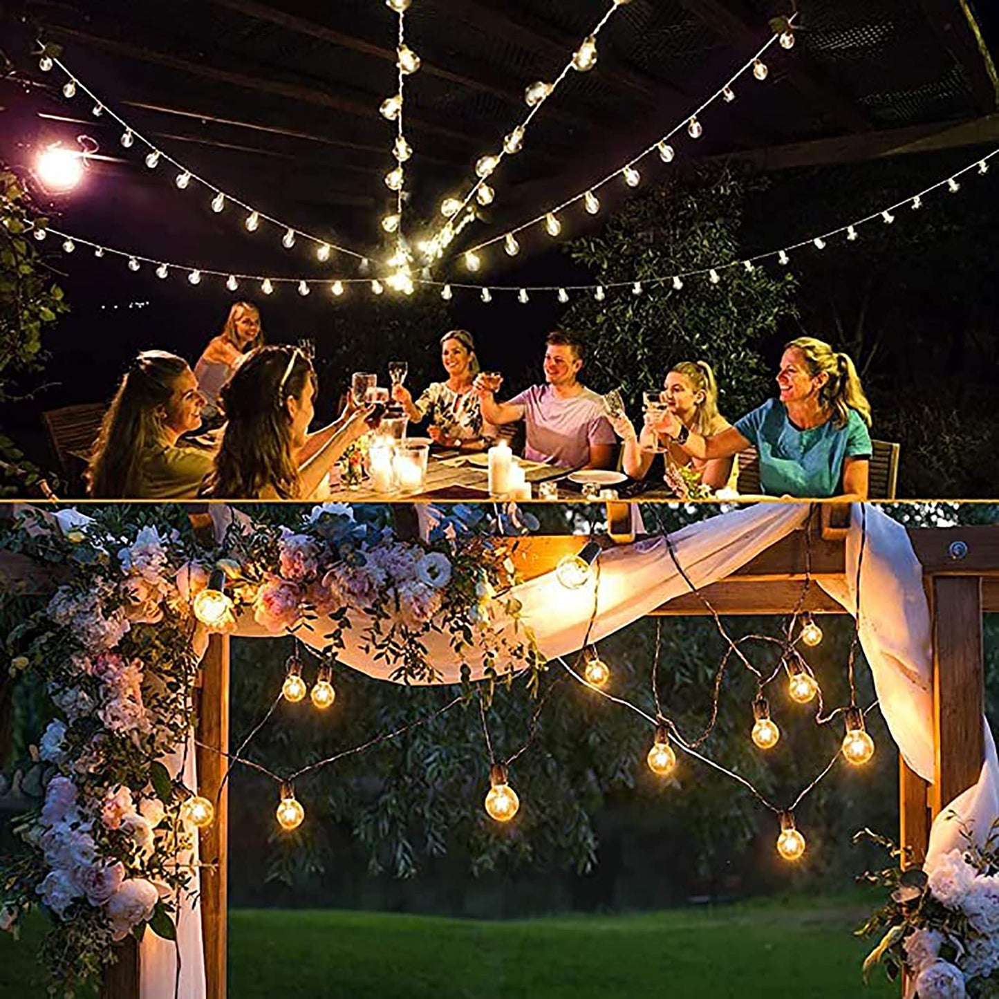 CHYParty G40 LED Globe Bulbs, Dimmable E12 Candelabra Base, Shatterproof, Warm White, 25 Pack