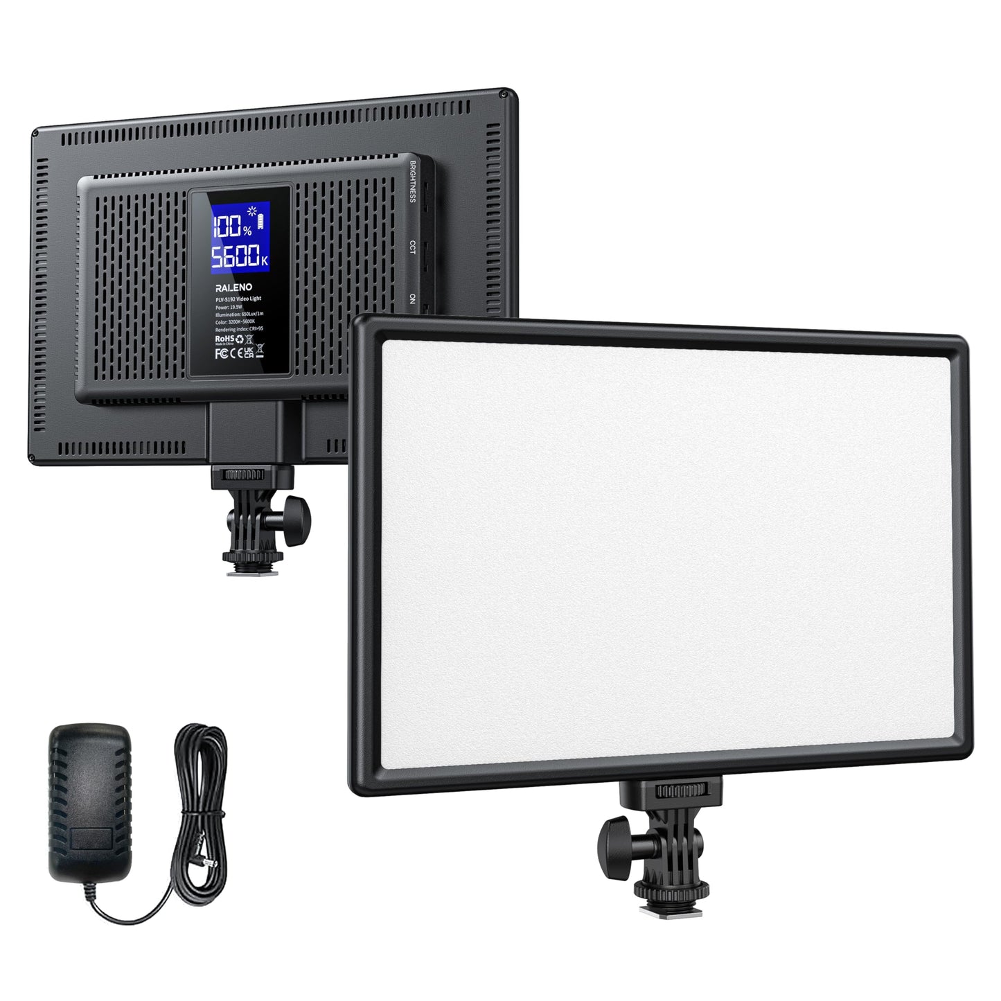 RALENO 19.5W LED Video Soft Light Panel, 650Lux/m Camera Panel Light Built-in 8000mAh Battery, CRI>95 3200-5600K Photography Studio Lights for TikTok YouTube Video Recording Photography Streaming