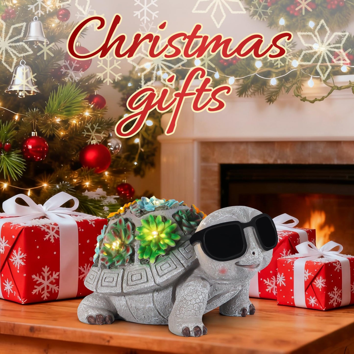 Pawatee Solar Garden Statues Turtle With Succulent And Led Lights Birthday Gifts For Women Mom Grandma Solar Outdoor Decor For Patio Backyard Yard Lawn Decoration-Unique