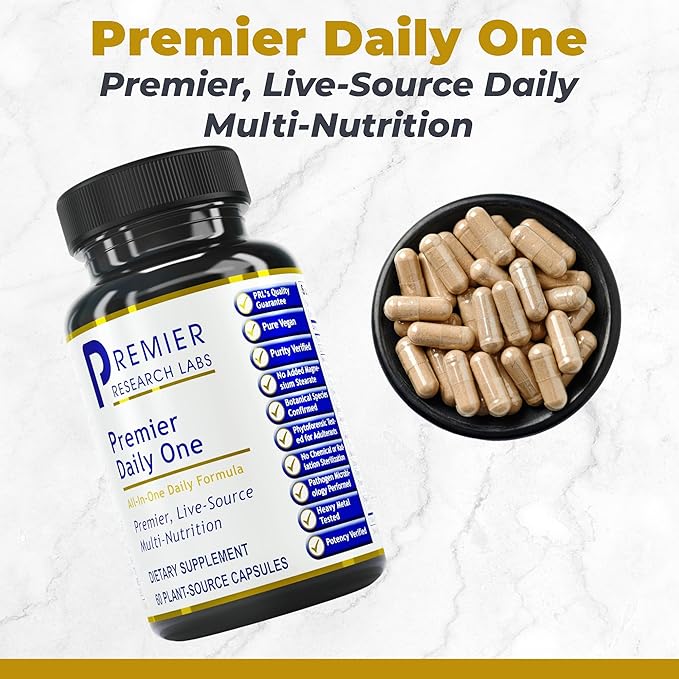 Premier Daily One, 60 Capsules, Vegan Product - All-in-One Daily Formula for Premier, Live-Source Daily Multi-Nutrition for The Whole Family