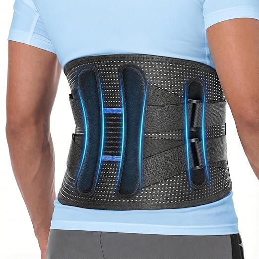 Fit Geno Back Brace for Lower Back Pain Men & Women: Adjustable Lumbar Support Brace for Pain Relief - Breathable Waist Be...