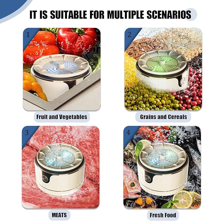 Fruit and Vegetable Washing Machine, Upgrade Titanium Electrolysis Purification Fruit Cleaner Device Waterproof Fruit and Vegetable Purifier Clean Fresh Produce in Water
