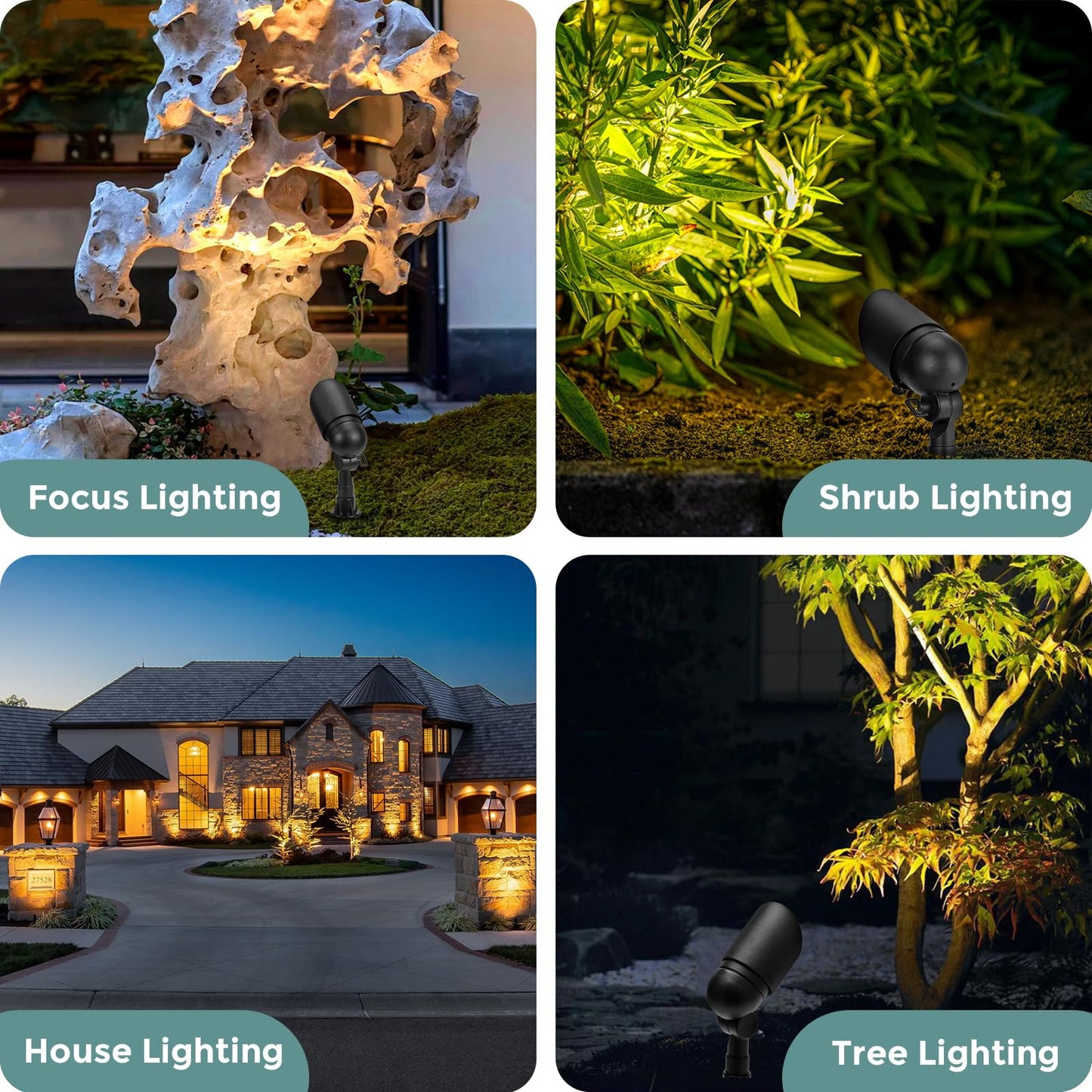 Gardencoin Low Voltage Landscape Spotlight  12V Led Outdoor Landscape Lighting  Landscape Spot Lights Wired For Garden And Yard  Aluminum Up Lighting Fixture With 5W Mr16 Replaceable Bulb (2 Pack)