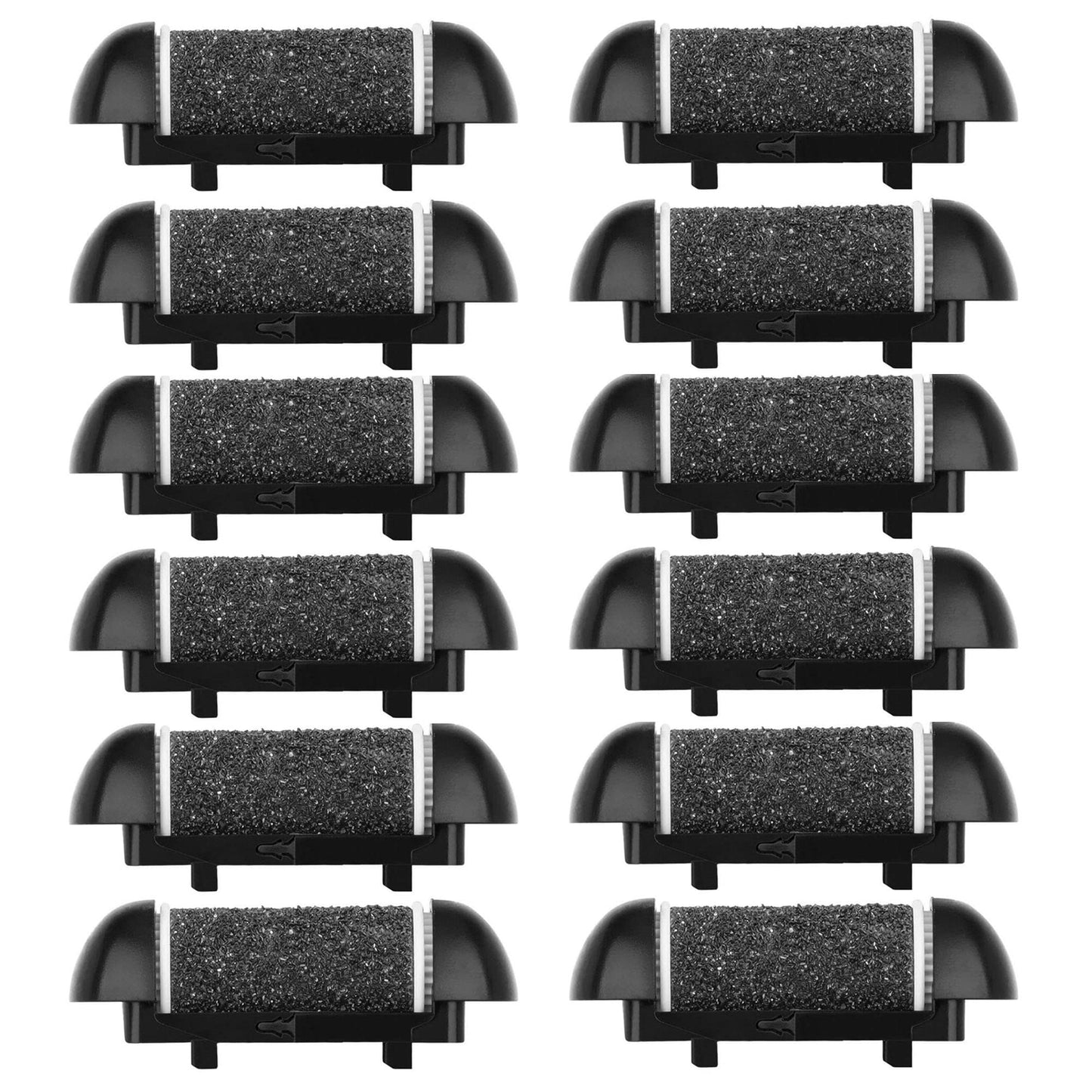 12 Pack Replacement Refill Rollers for Electric Foot File Callus Remover Pedicure Kit Tools Grinding Roller Head for Hard Callus