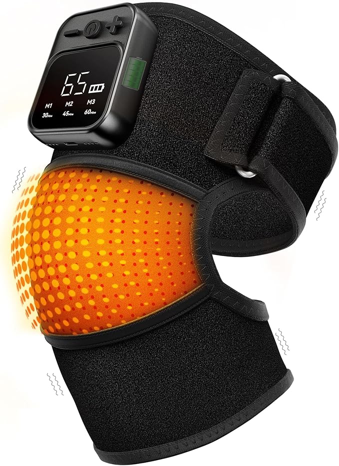 KlugPop Knee Massager with Heat for Pain Relief V5.0[2026 Upgraded] - Electric Cordless Heated Knee Brace with 6 Heat Leve...