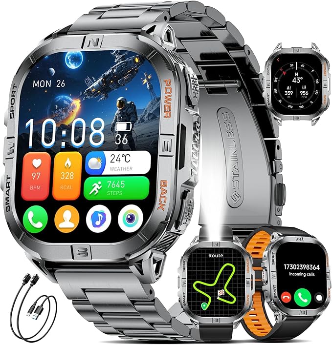 GPS Military Smart Watch for Men(Answer/Call), 2.13'' Smartwatch,60 Days Battery,6 Satellite Positioning/Compass,5 ATM Fit...