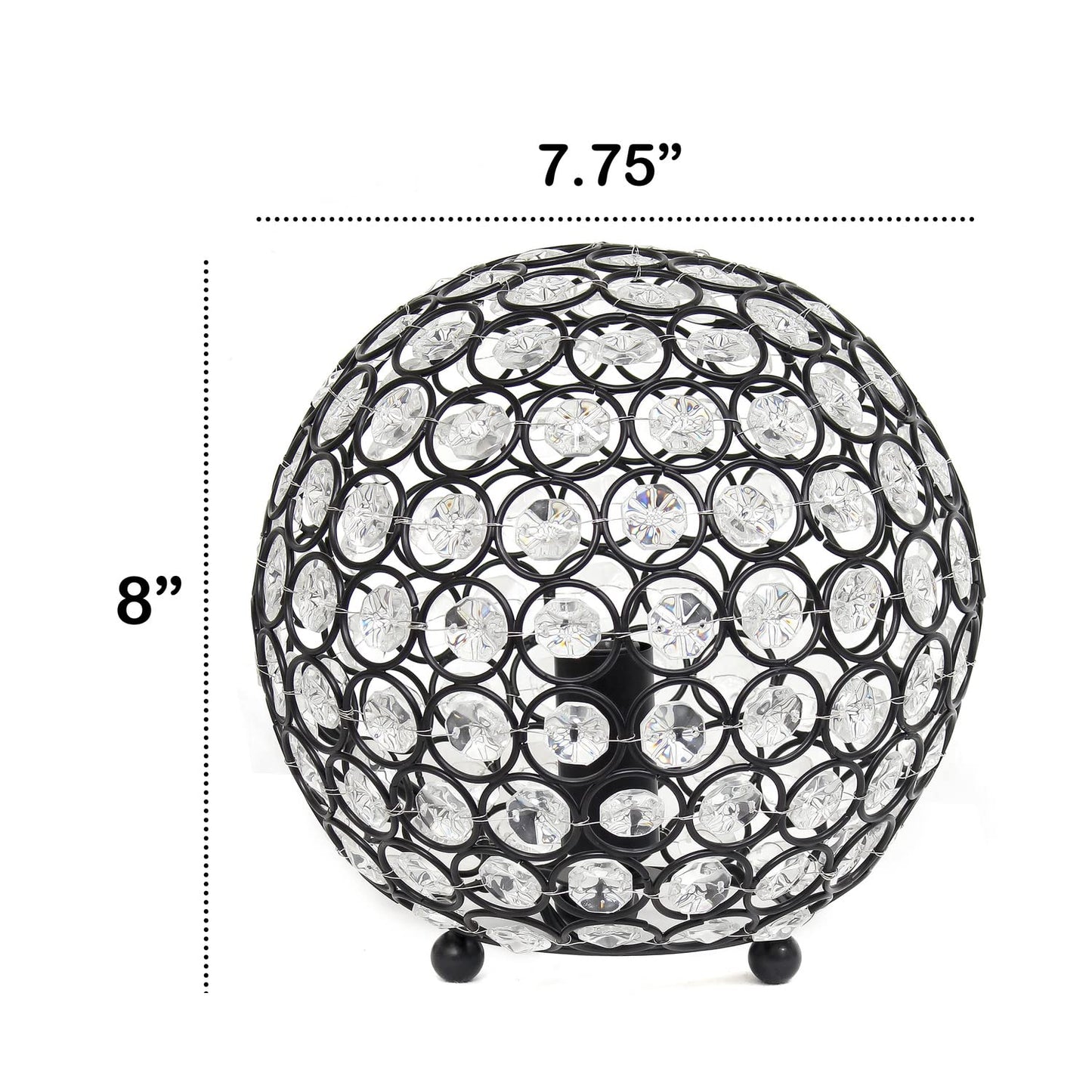 LALIA HOME Elipse Medium Table Lamp - 8in Metal Crystal Orb - Restoration Bronze - Model 1270-LHT-3009-RZ