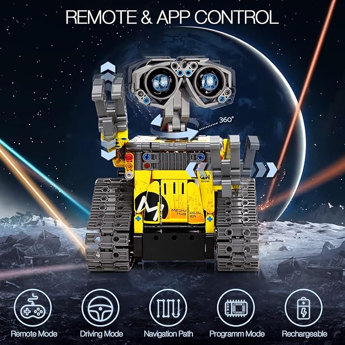 Sillbird Robot Building Kit with Remote Control STEM Gifts for Boys Age 8-13, Technic Coding Robotic Toys for Kids Birthday, Buildable 5in1 Models with 488 Pieces