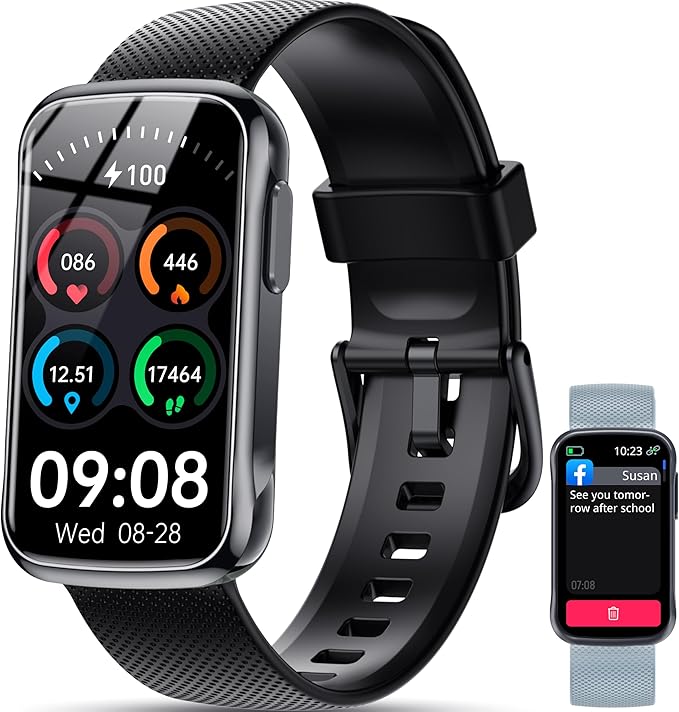 OUKITEL Smart Watch for Men Women with 2 Bands, 1.47" HD Display Fitness Tracker with Heart Rate/SpO2/Sleep Monitor 24 Spo...