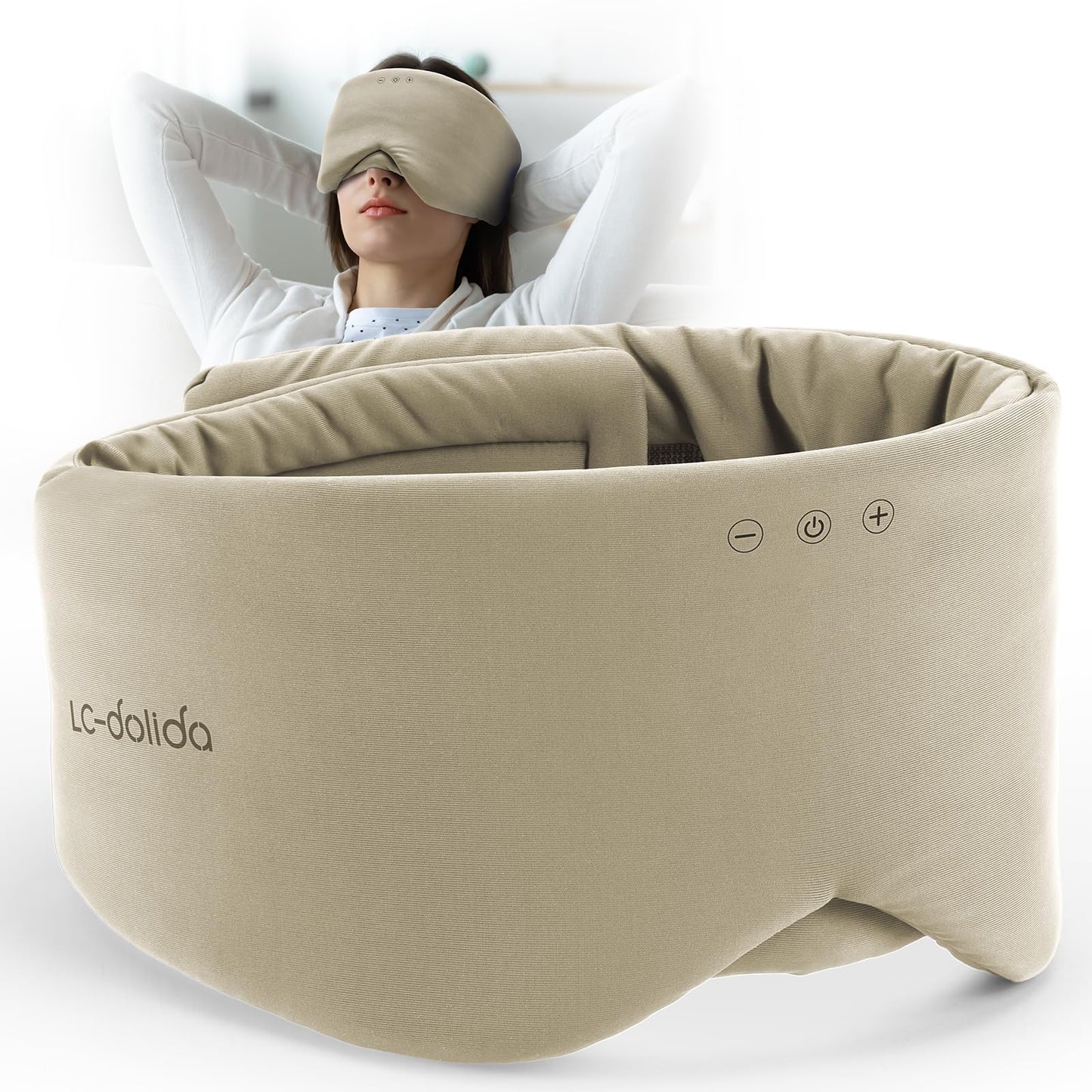 Luxury Bluetooth 5.4 Sleep Mask for Adults - Ice Fiber Cooling & HD Sound, 100% Light Blocking Adjustable Eye Cover for Travel & Side Sleepers - Soft Sleep Headphones with 10H Playtime