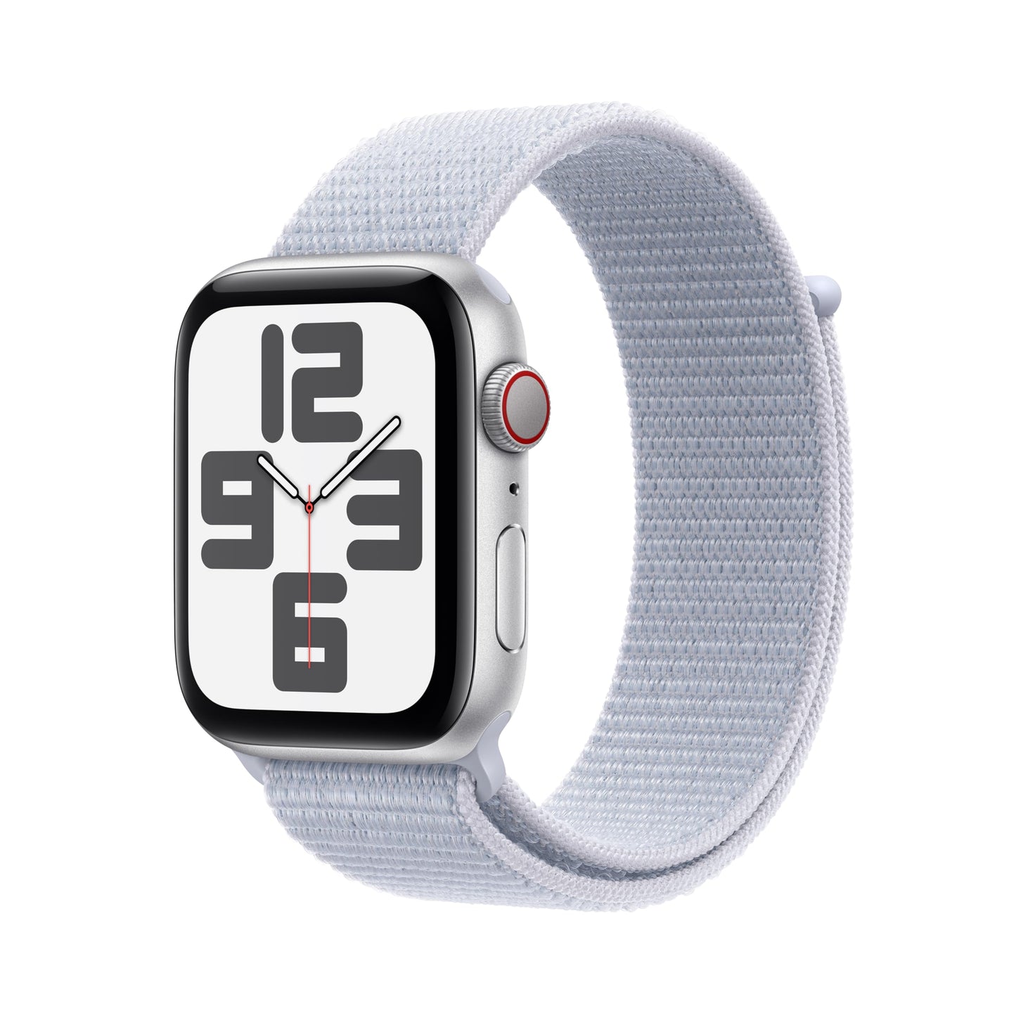 Apple Watch Se (2Nd Gen) [Gps + Cellular 44Mm] Smartwatch With Silver Aluminum Case With Blue Cloud Sport Loop One Size. Fitness