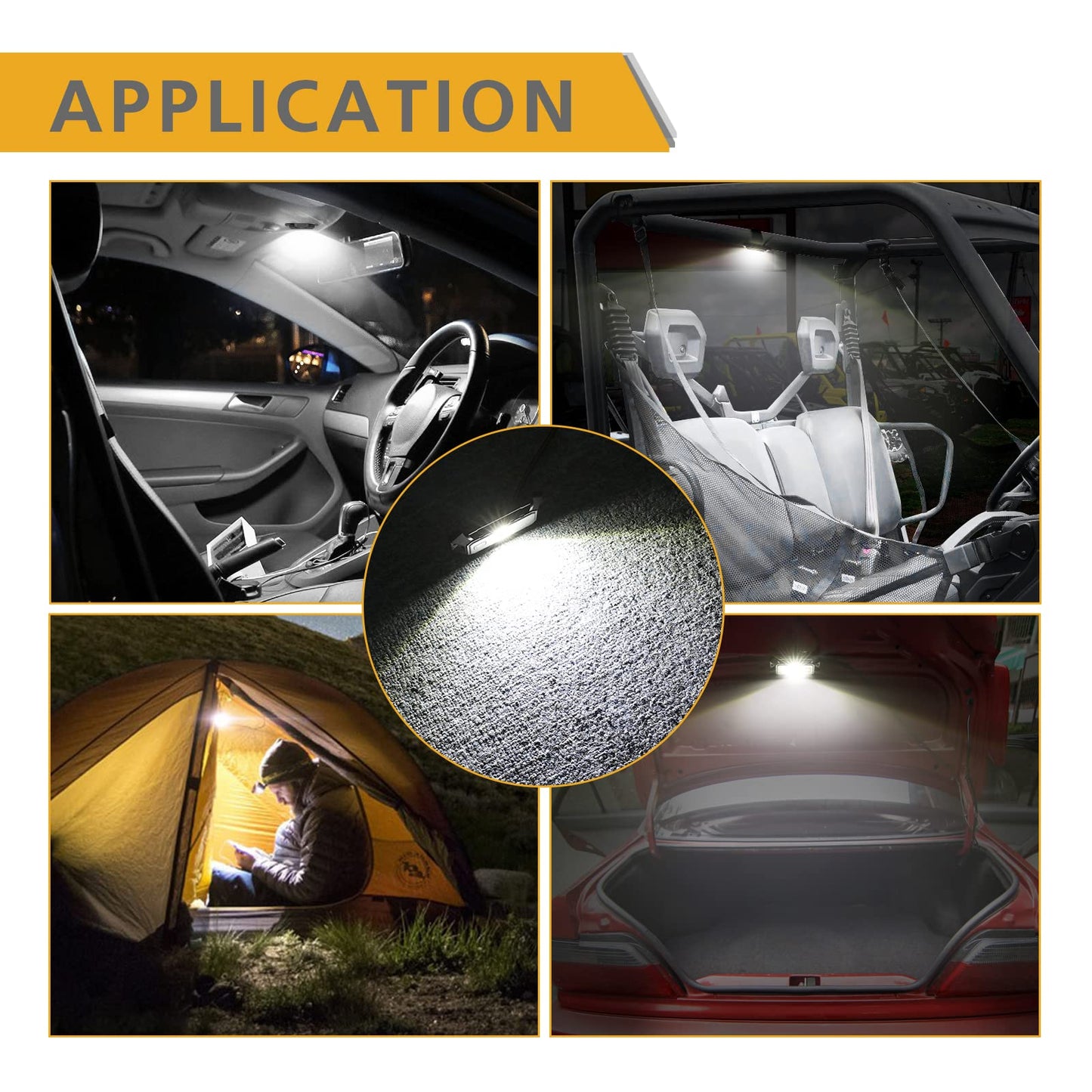 Utv Led Dome Light 12V With Switch  Rfroad Lighting Universal Roll Bar Mount Led White Lights Interior Dome Light For Utv Atv Polaris Rzr Can Am Car Golf Cart