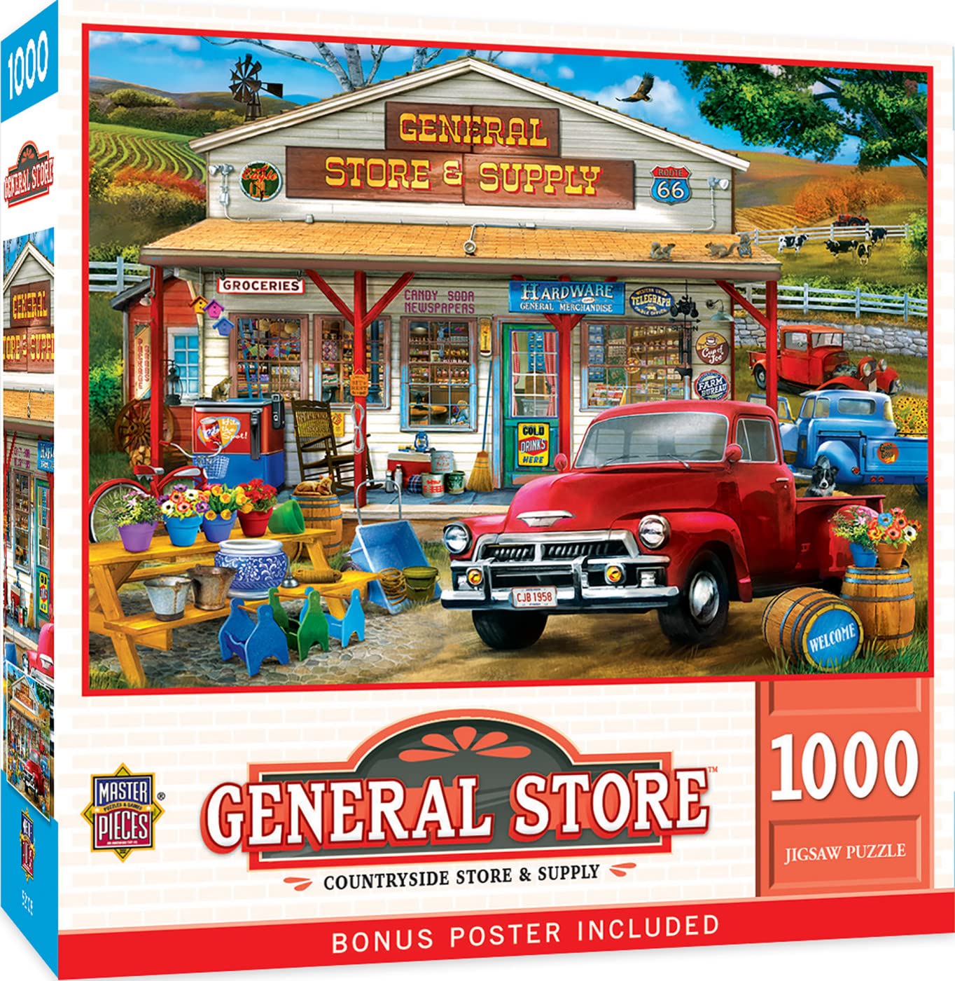 Masterpieces 1000 Piece Jigsaw Puzzle For Adults, Family, Or Youth - Countryside Store & Supply - 19.25X26.75
