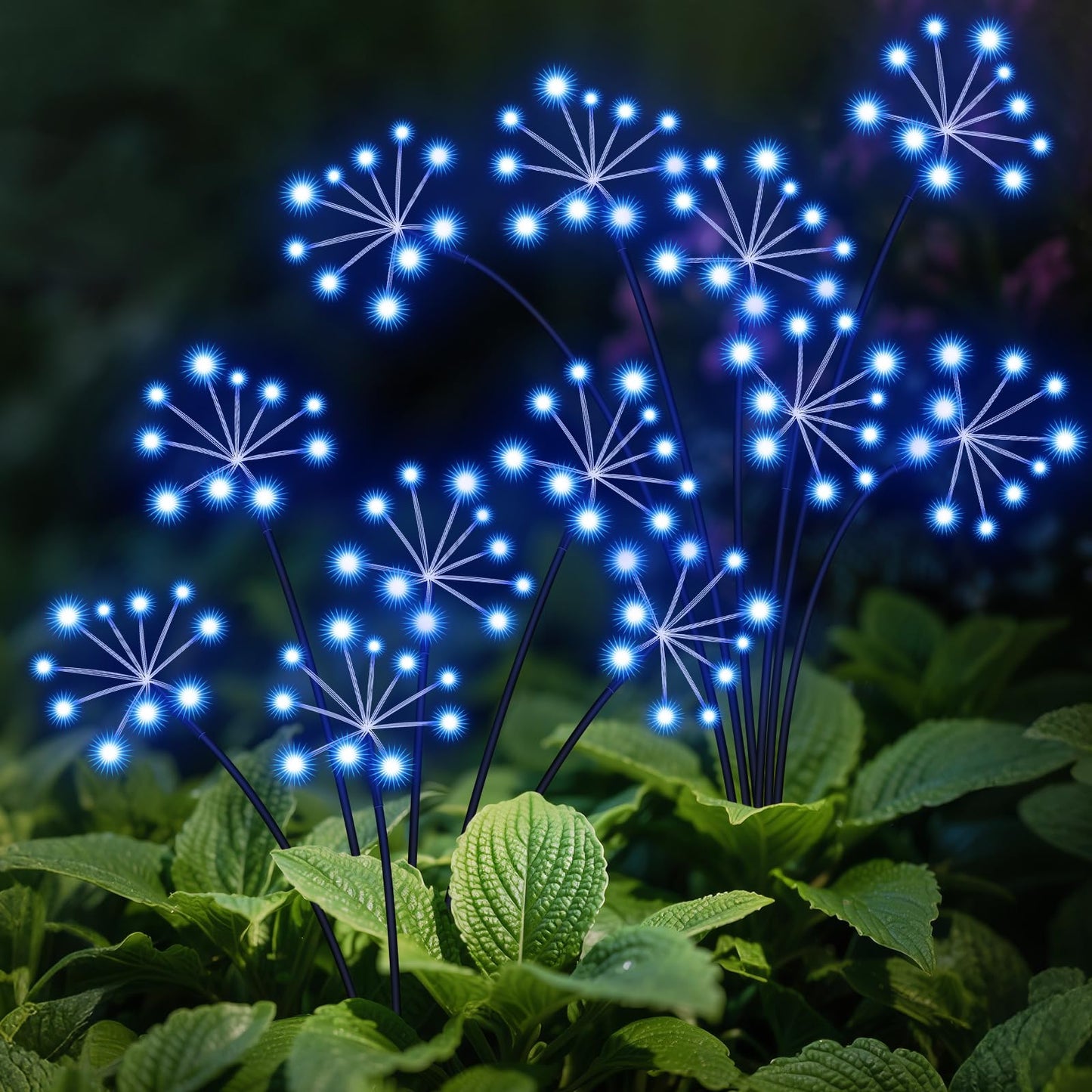 Solar Garden Lights 2 Pack Waterproof Swaying Starburst Light Solar Outdoor Lights For Yard Patio Walkway Pathway Party Wedding Decoration  Unique Gifts For Women  Blue