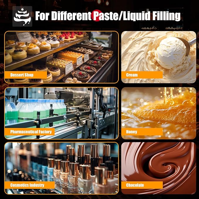 5L Manual Donut Filling Machine Churros Maker Machine Donut Filler Machine 304 Stainless Steel Donut Churros Filler Jelly Cream Filling Machine for Bakeries, Restaurants, Snack Bars