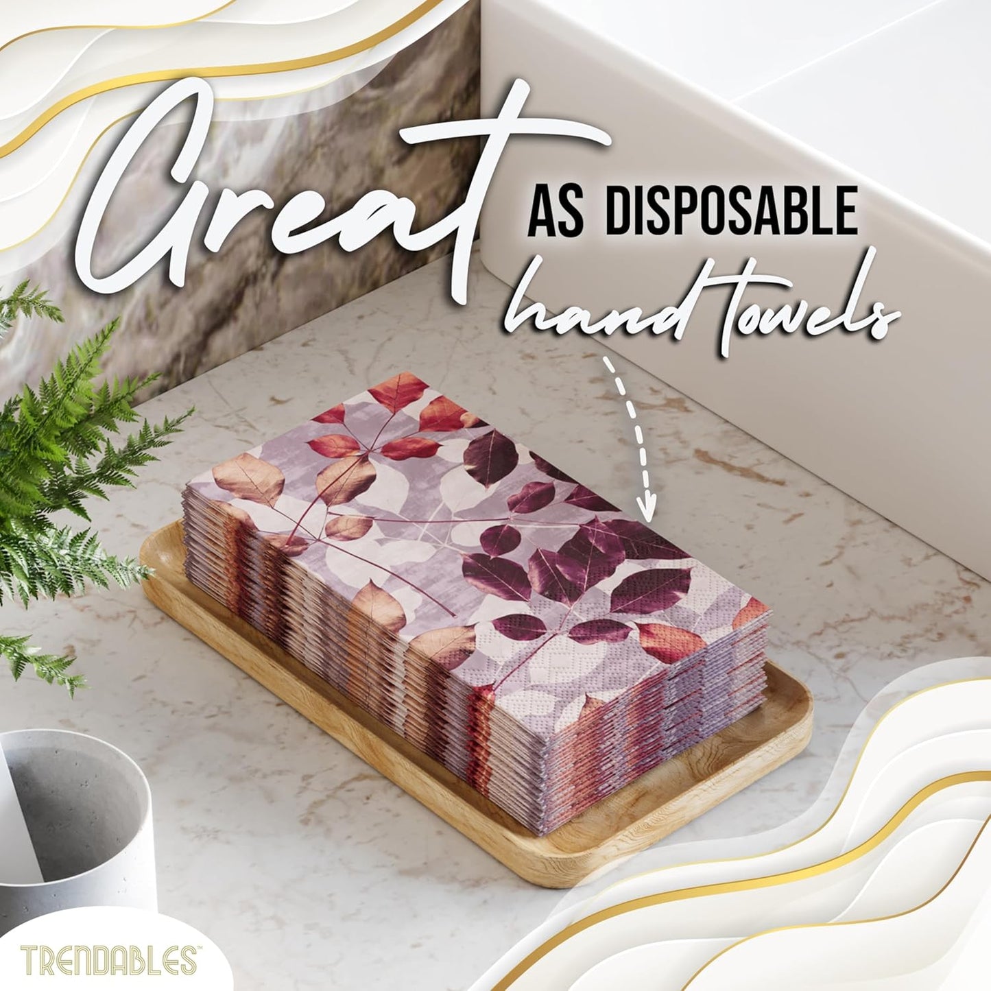 Trendables Floral Napkins for decoupage 100 Pcs 3 Ply floral paper napkins decorative Guest Towels Disposable Bathroom, Flower Design For Tea Party Decorations, Dinners & Weddings