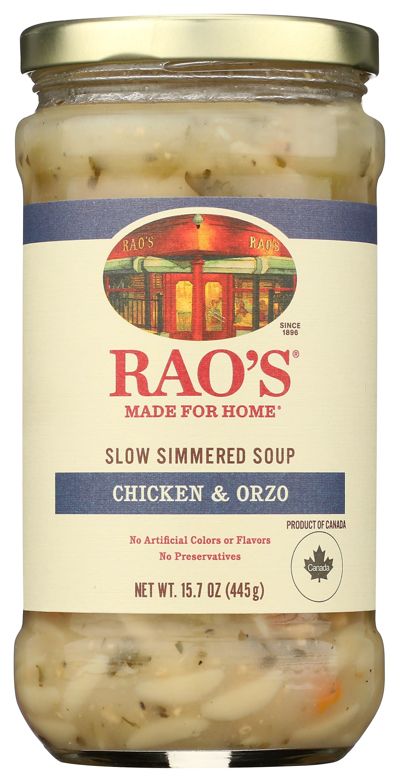 Raos Homemade Slow Simmered Soup, Chicken & Orzo, 15.7 Ounce (Pack of 6)