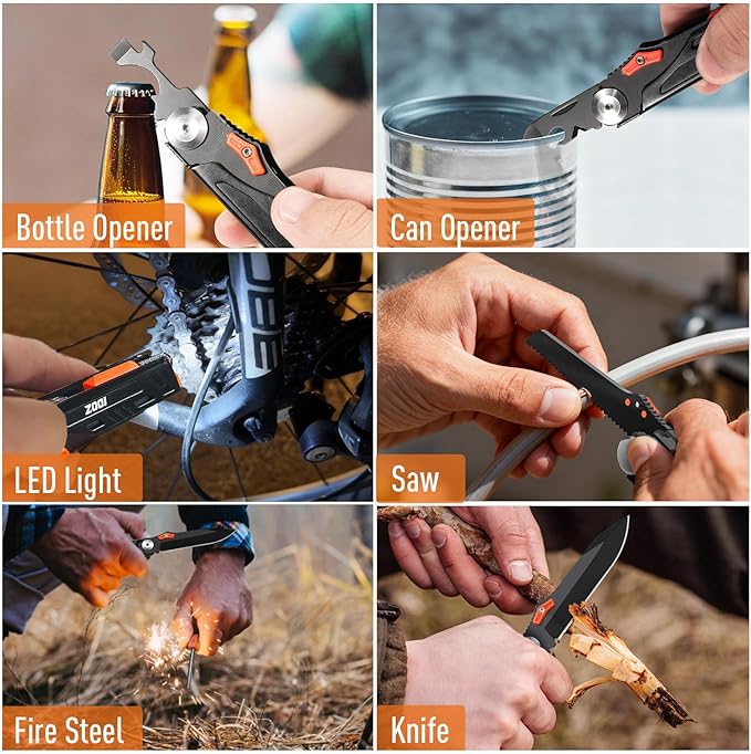 ZOOI Stocking Stuffers for Men Adults, Pocket Multitool Gifts for Men Dad Him, Mens Stocking Stuffers, Mens Christmas Dad Gifts, White Elephant Gift for Adults, Pocket Tools for Fishing Camping Gear
