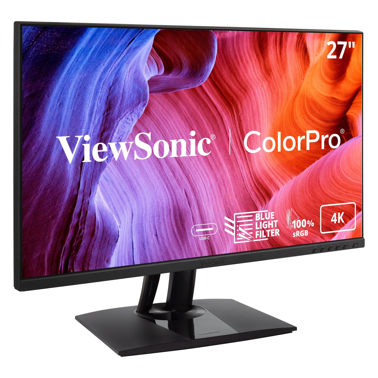 Viewsonic Vp2756-4K 27 Inch 4K Uhd Ips Ergonomic Monitor With Ultra-Thin Bezels, Color Accuracy, Pantone Validated, 60W Usb C