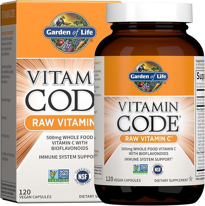Garden of Life Men's Probiotics 50 Billion CFU + Vitamin Code Vitamin C 500mg 120 Capsules Bundle