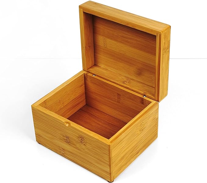 RSVP International Bamboo Collection Reusable and Biodegradable, Recipe Box, 7x5.6x4.5