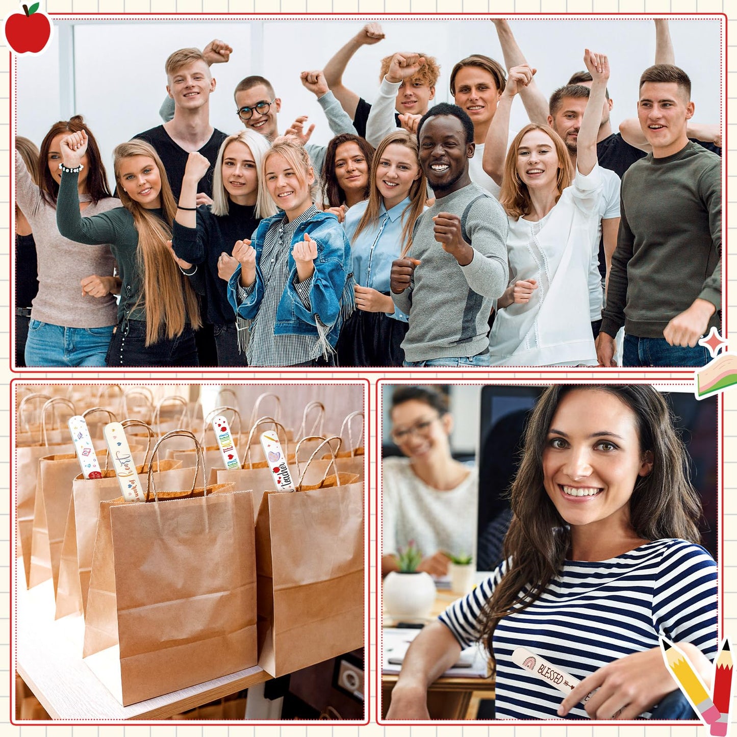 Lanties 50 Pack Teacher Appreciation Gifts Bulk Teacher Week Nail Files Emery Boards Small Thank You Employee Appreciation Gifts