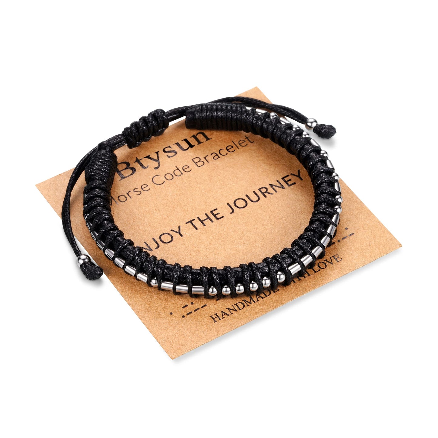 Btysun Retirement Gifts for Men Morse Code Bracelets Inspirational Leather Bracelet Secret Message Uplifting Graduation Gifts Th