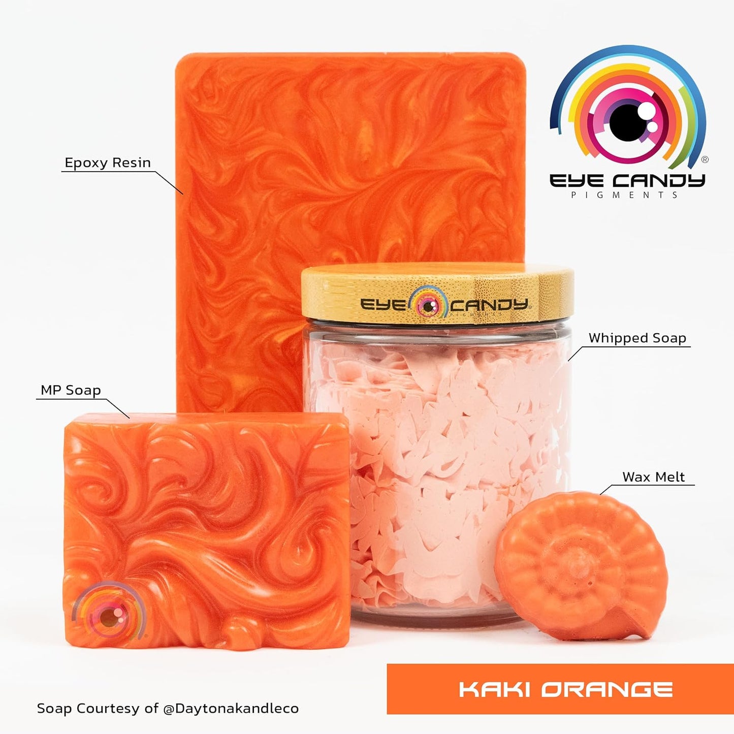 Eye Candy Pigments Premium Orange Mica Powder - Kaki (25gr) - for Epoxy, Resin, Soap, Paint, Woodworking, Acrylic Pouring, Bath Bombs, Fishing Lures - DIY Arts and Crafts Additive