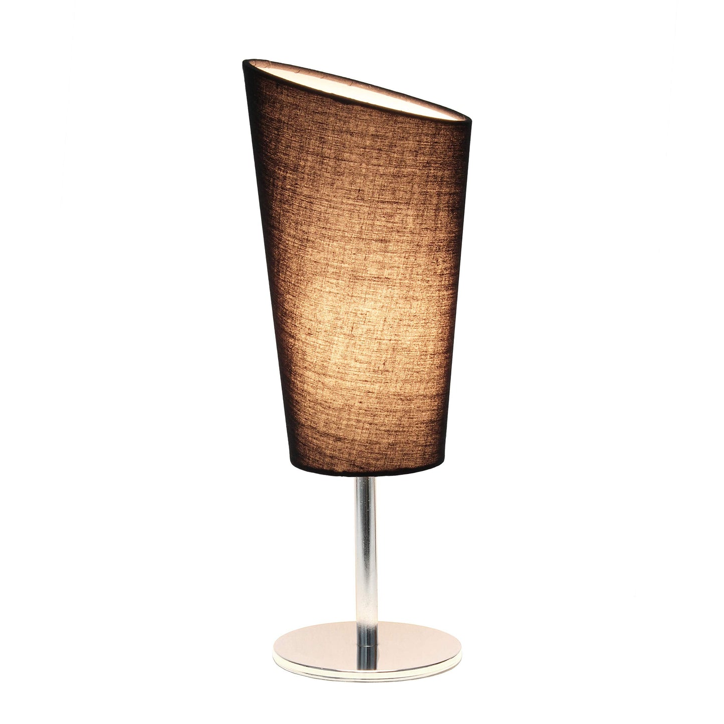 Simple Designs Lt2061-Blk Mini Table Lamp, Black Metal Fabric Shade, 4.75 X 4.75 X 12.6
