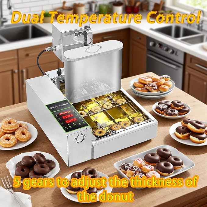 4 Rows Donuts Commercial Frying Donuts Maker, Automatic Mini Donut Maker Machine, Doughnut Maker, For Restaurant, Bakery, Party, Dessert Shop, 1750 Pcs/hour