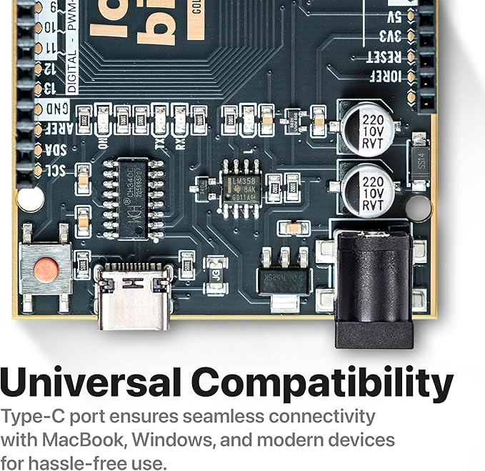 UNO R3 Development Board Gold Edition ATmega328P Type-C Board Compatible with Arduino IDE