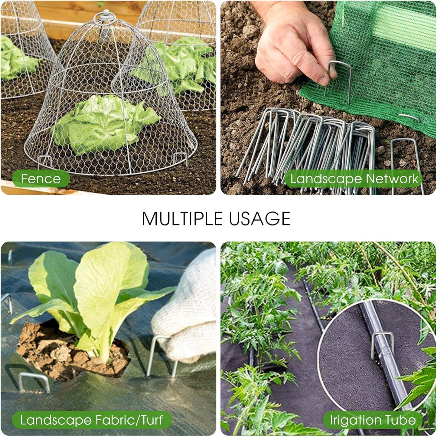 6 Inch Galvanized Garden Landscape Staples Stakes 25 50 100 PCS Anti-Rust Garden Staples U-Shaped Landscape Pins for Secure Lawn Fabric (25, 6 Inch)