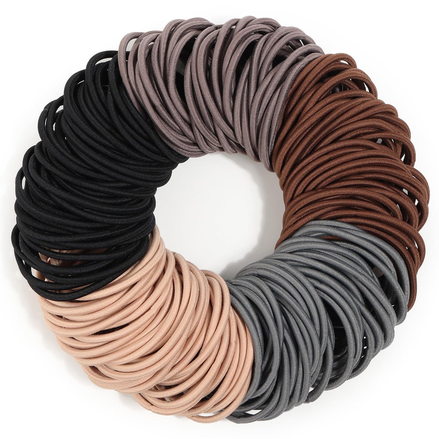 Anezus 200 Pcs Hair Ties for Women Girls Hair Elastics Hair Bands Ponytail Holders Hair Rubber Bands for Thick Straight Curly Ha