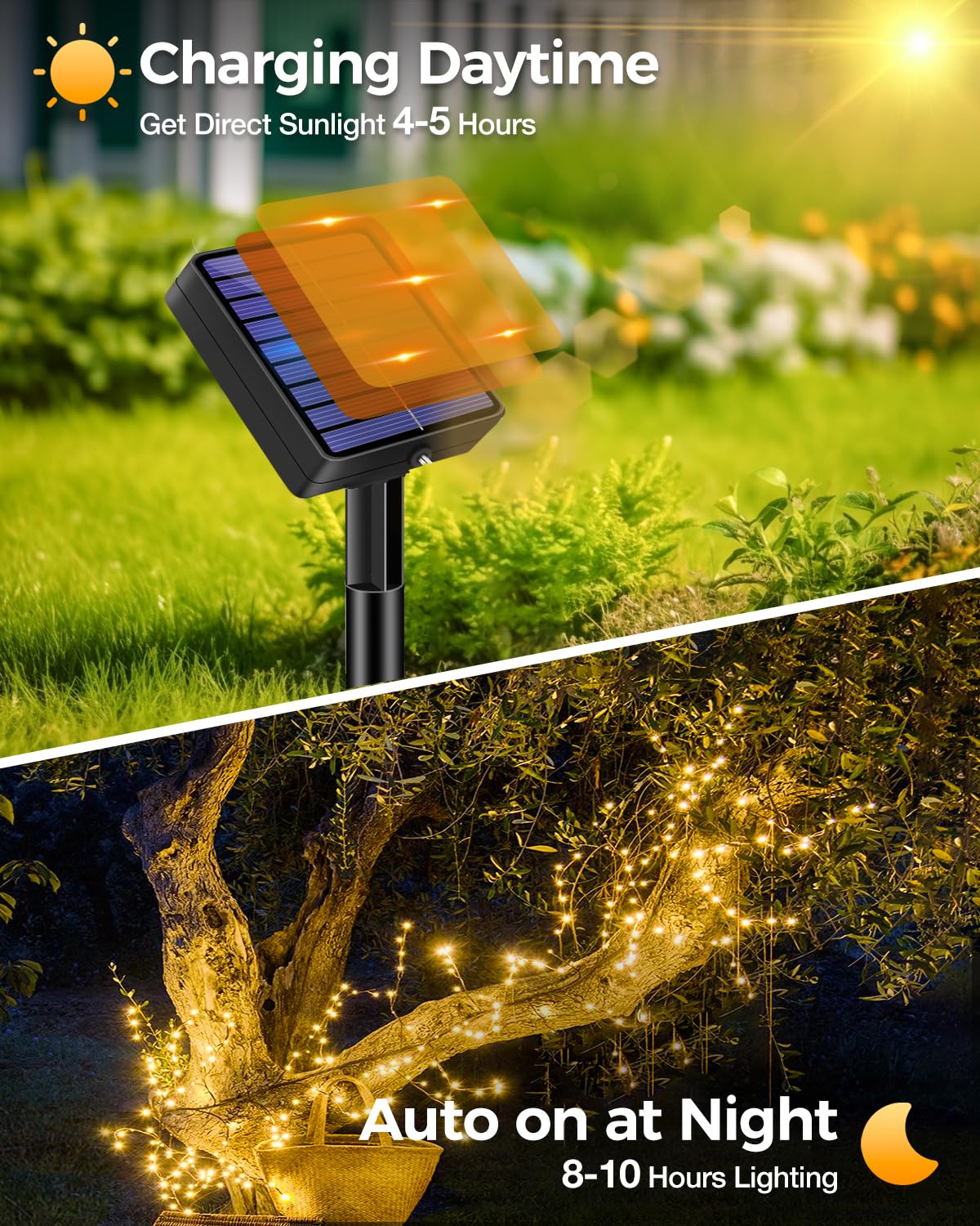 Bitjam 6 Pack Solar Fairy Lights For Outside Waterproof  Total 147Ft 450Led Solar String Lights Outdoor 8 Modes Solar Twinkle Lights For Garden Yard Christmas Tree Wedding Party Decor  Warm White