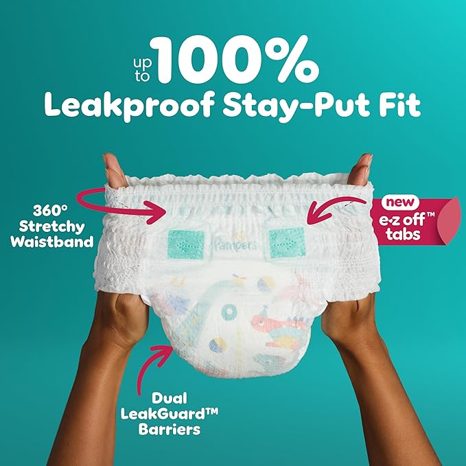 Pampers Diapers - Cruisers 360 - Size 7, 70 Count, Babyproof up to 100% Leakproof Pull-On Diaper