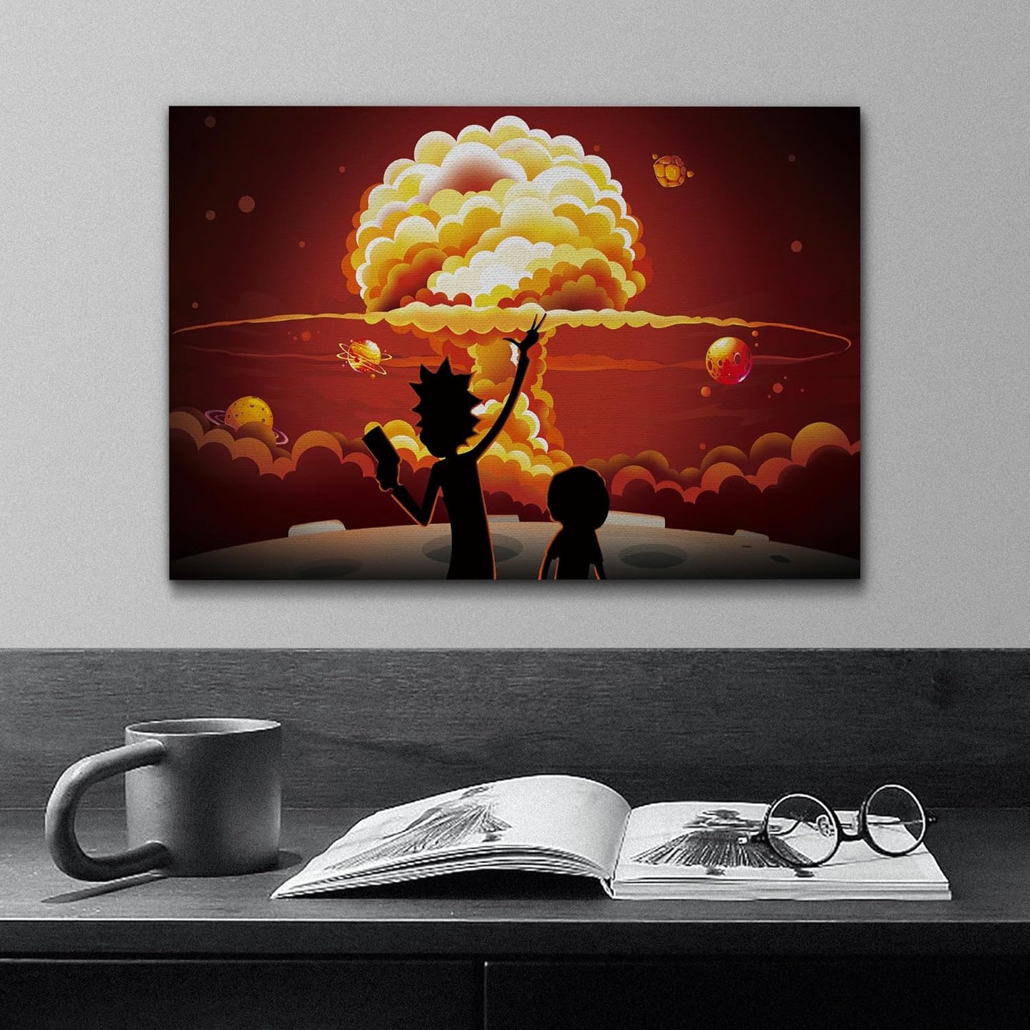 wall26 Rick and Morty Canvas Wall Art Modern Wall Decor Stretched and Framed Ready to Hang - 32x48 inches
