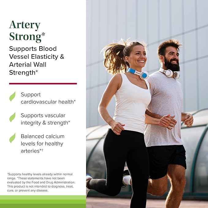 Terry Naturally Artery Strong - Cardio Health & Vascular Elasticity and Strength Support - Cardiovascular Supplement with Vitamins A & D3 - Aids Blood Vessel Elasticity - 60 Softgels (Pack of 2)