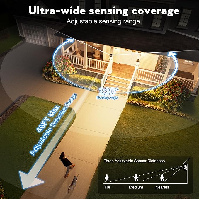VIANIS Motion Sensor Outdoor Wall Lights, 2-Pack Black Outdoor Light Fixture, Exterior Lights for House, Front Porch Light Lantern Wall Mount Sconce Lighting, Dusk to Dawn Outside Lights for Patio