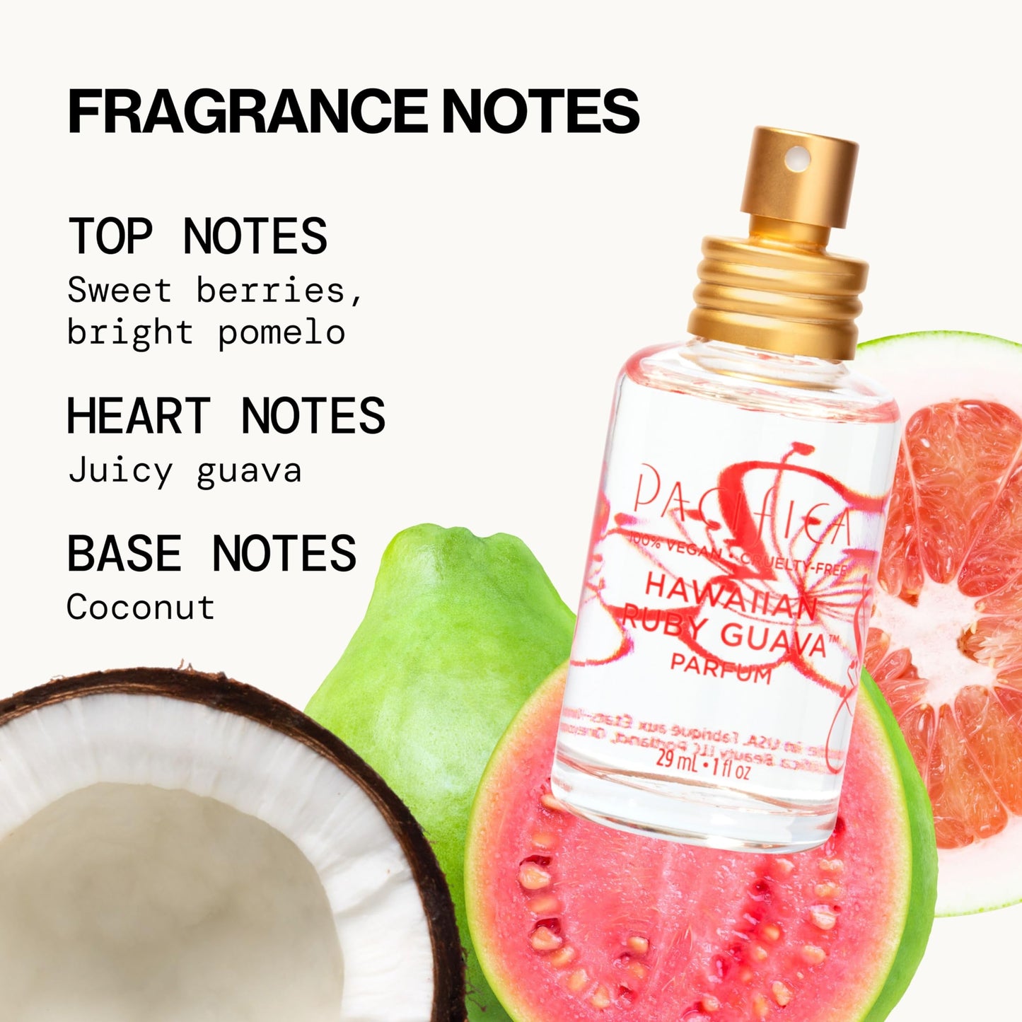 Pacifica Hawaiian Ruby Guava Spray Perfume - Vegan, Cruelty-Free Personal Fragrance with Essential Oils