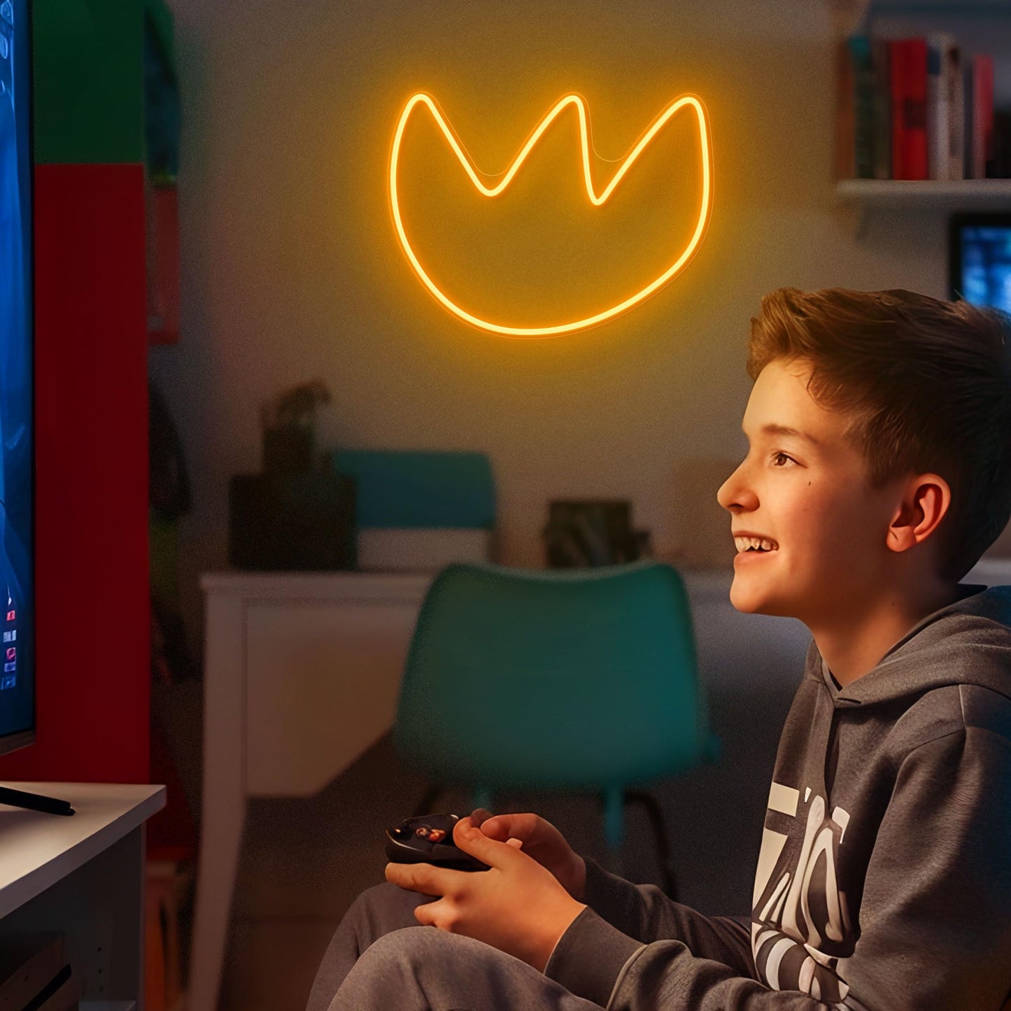 Officially Licensed Dog Man Badge Led Neon Sign - Vibrant Kids Bedroom & Game Room Wall Decor  Safe Movie-Themed Gift For Fans Christmas/Birthday (12.5X9 Inches)