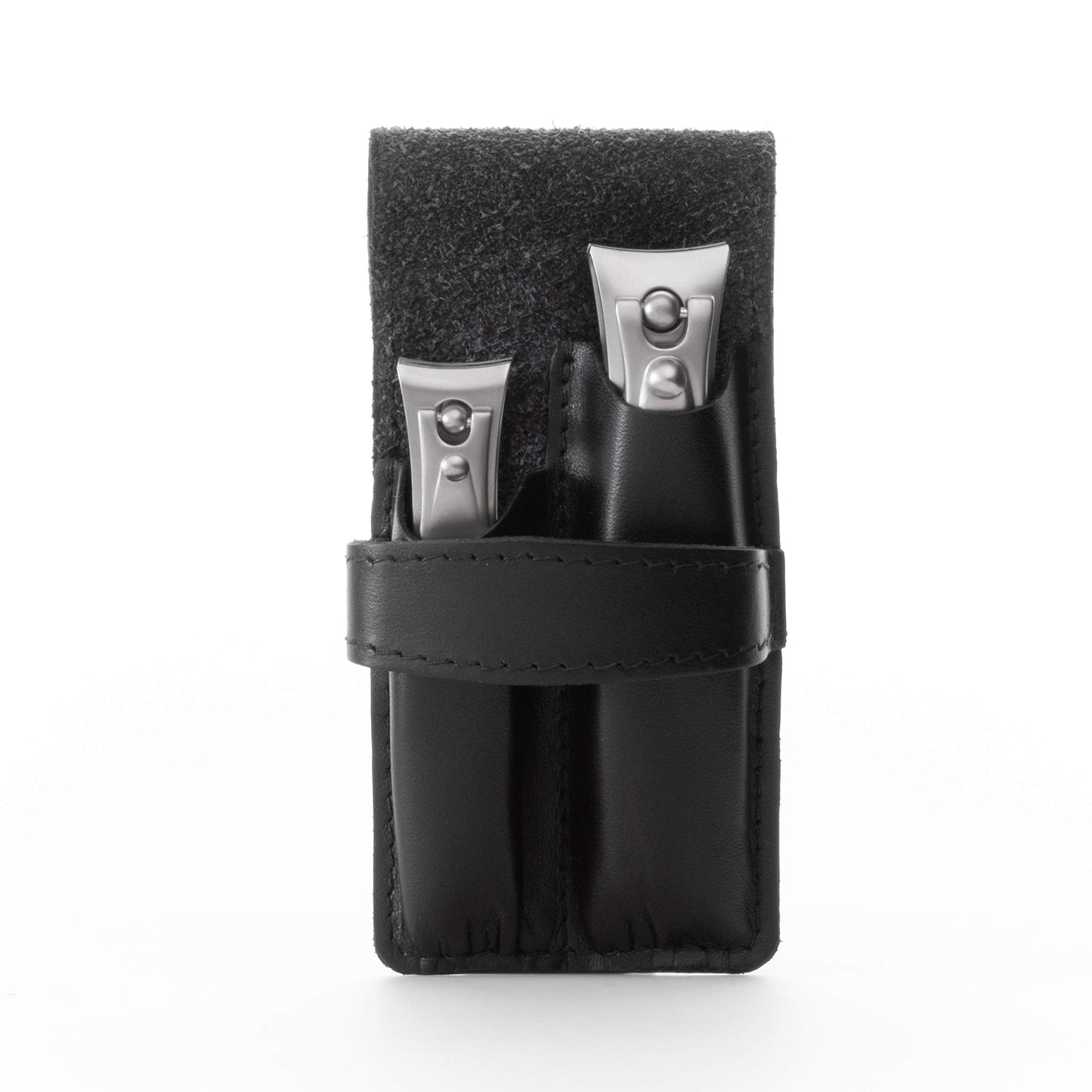 GERMANIKURE Nail Clippers Set in Black Leather Case - Ethically Made in Solingen Germany, FINOX Stainless Steel Tools - Professi