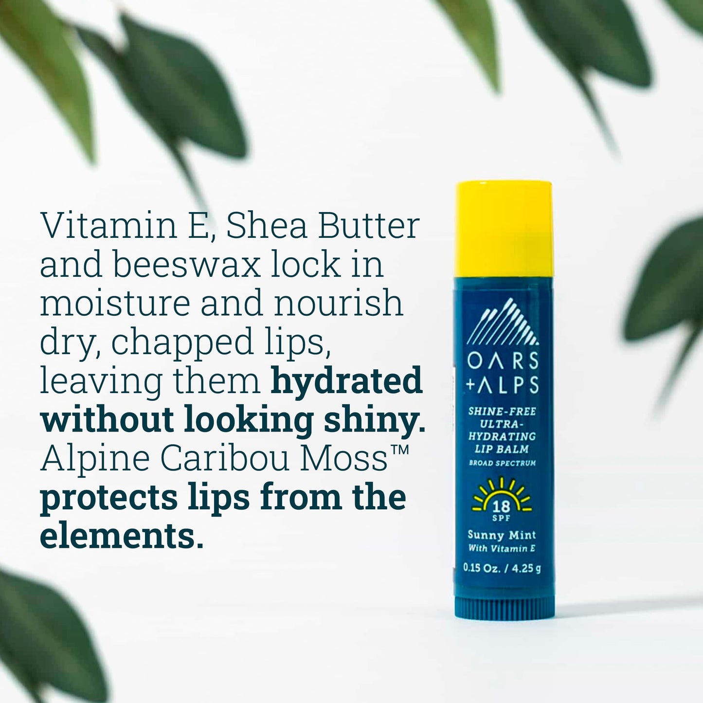Oars + Alps Shine Free Lip Balm and SPF 18 Sunscreen, Lip Care with Sunny Mint Scent, Water and Sweat Resistant, 0.15 Oz Each, 3