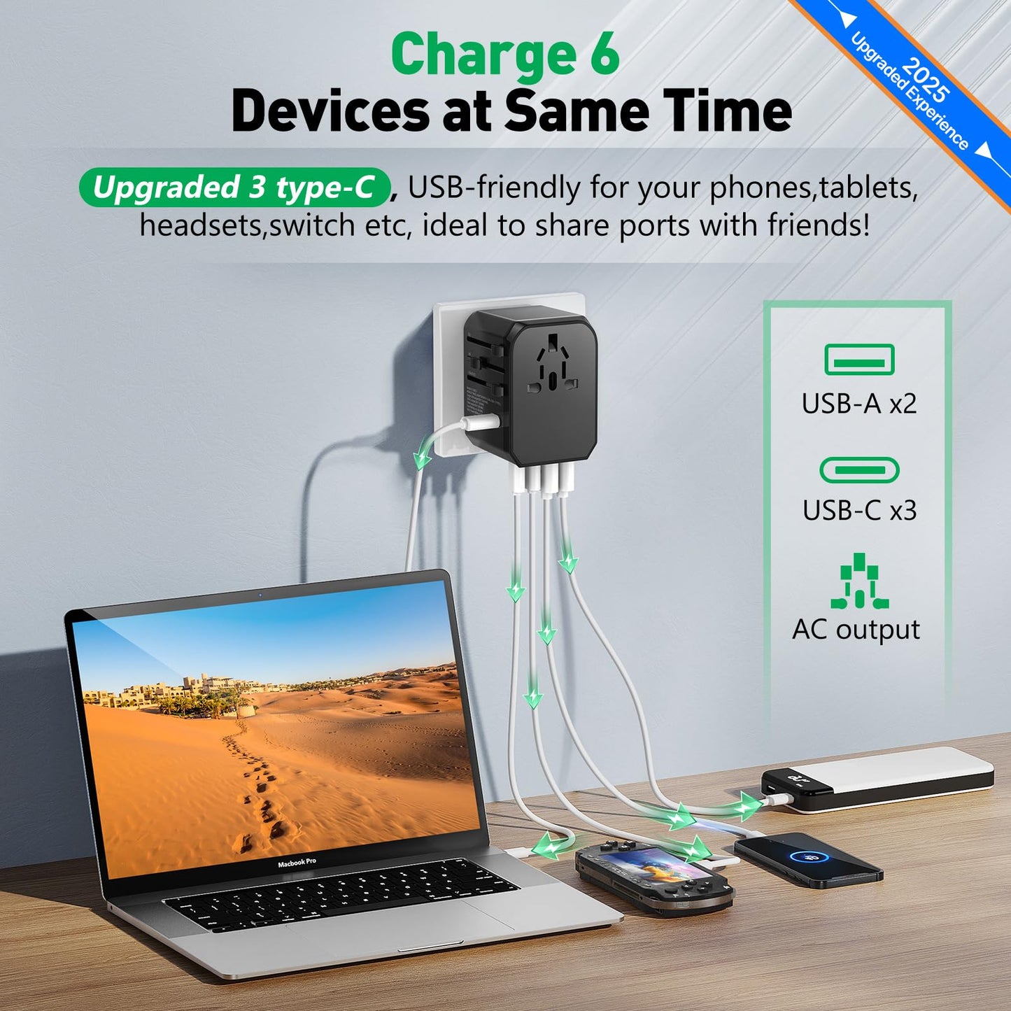 Hichor Universal Travel Adapter International Plug - European Travel Plug Adapter Worldwide Us Aus Eu Uk Spain Germany Ireland I