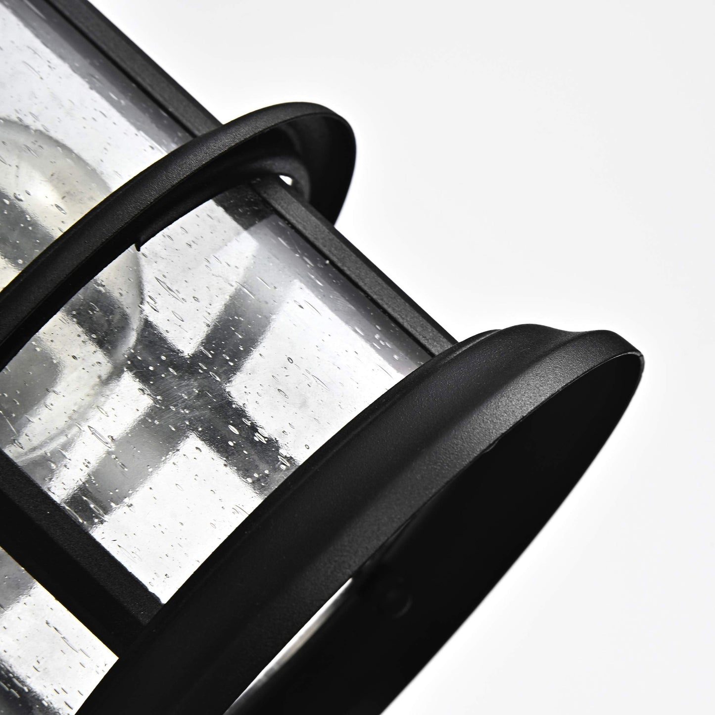 Micsiu Outdoor Wall Light Fixture - 10 Waterproof Black Aluminum With Clear Seedy Glass For Porch, Patio, Backyard - Model A