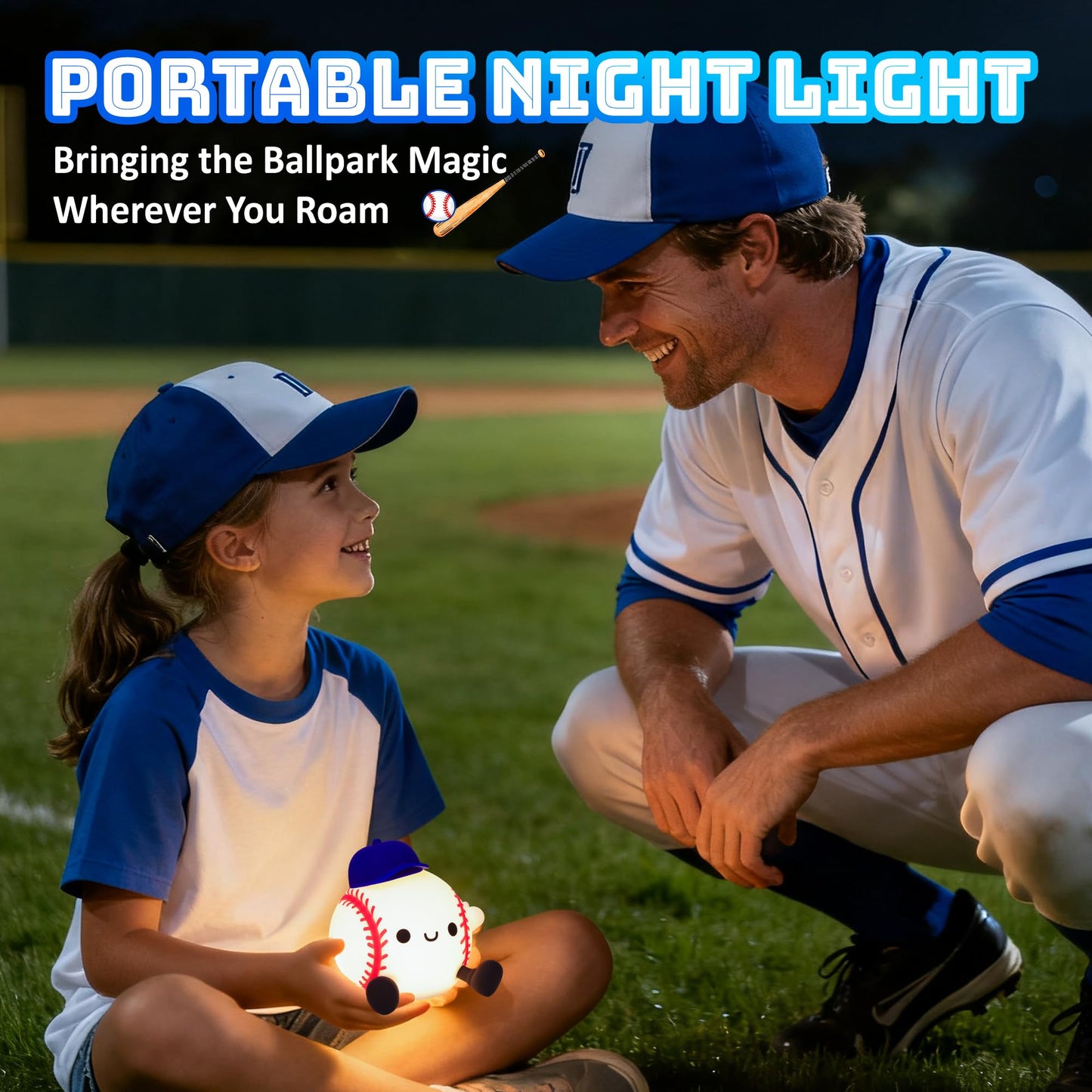 Lampeez Baseball Night Light  Soft Silicone Touch Lamp  Cute Led Nursery Nightlight & Bedroom Decor  Xmas Birthday Gift For Boys  Girls And Baseball Fans  Creates Soothing Glow For Bedtime