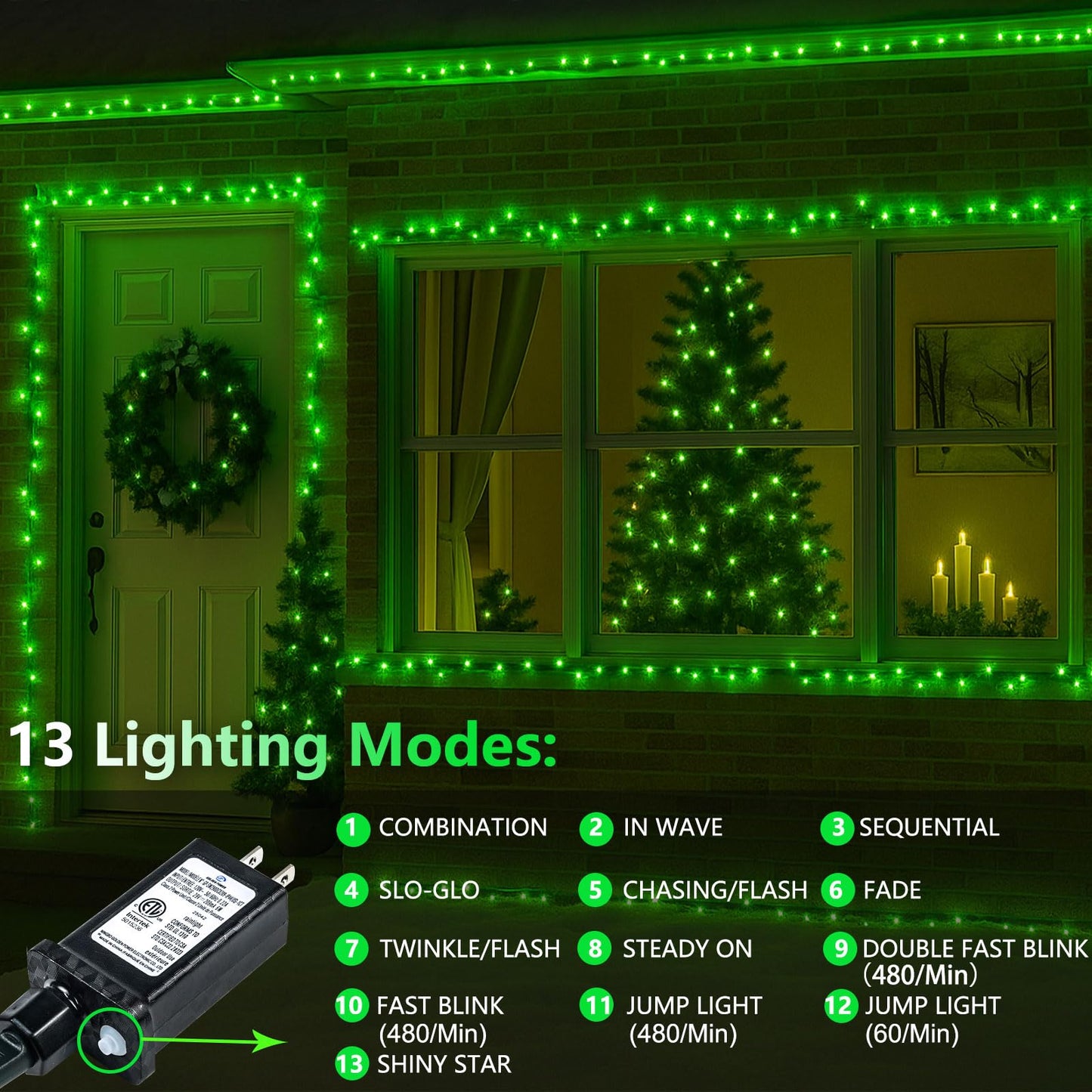 SANJICHA 200 LED Christmas String Lights, Waterproof, 66FT, Orange, Model MLS-D29V6WUD-O, Indoor/Outdoor Fairy Lights