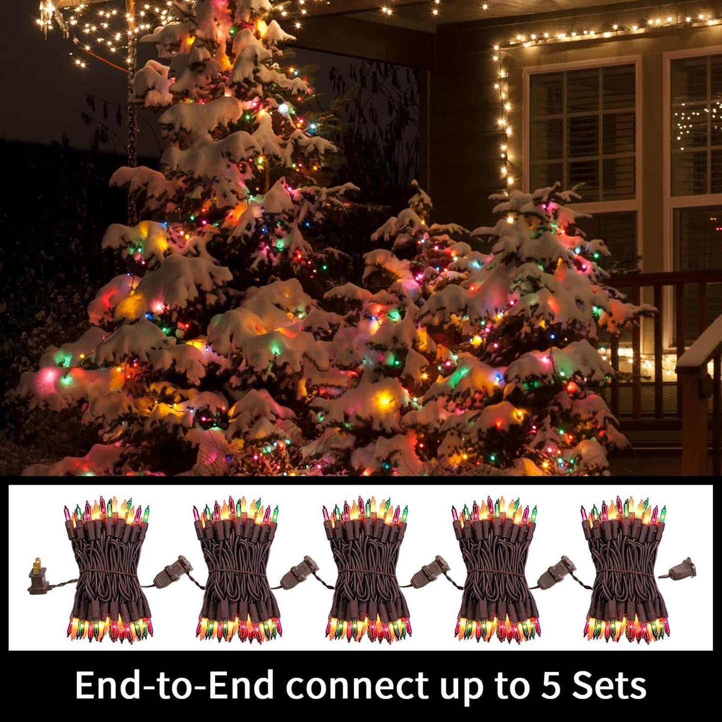 Lamphome Halloween String Lights - 20Ft 100 Incandescent Orange Purple Green Mini Bulbs Lights  Halloween Lighting Decor For Outdoor&Indoor Use  Fairy Garden  Yard  Home  Party  Holiday Decoration
