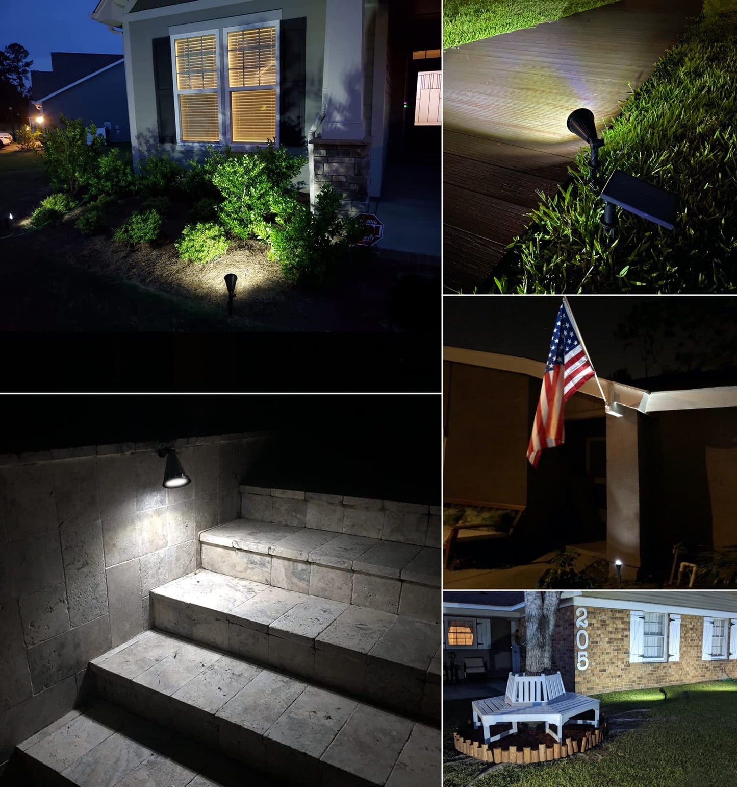 MEIHONG Solar Spot Light Outdoor, Waterproof LED Landscape Lights, 4 Pack, High-impact ABS Plastic, Dusk to Dawn, White, Model K1-B